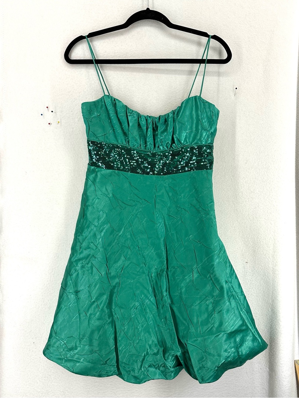 Ariella Y2K Sequin Empire Waist Party Dress Women’s Large Green Mini